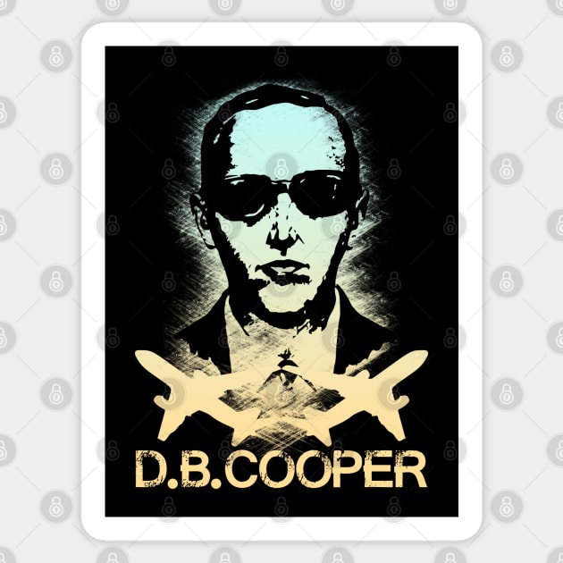 DBCooper - Cream Sticker by Scailaret